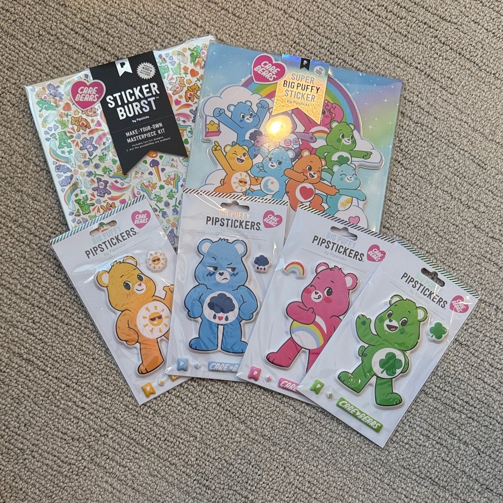 NWOT Pipsticks Care Bear stickers